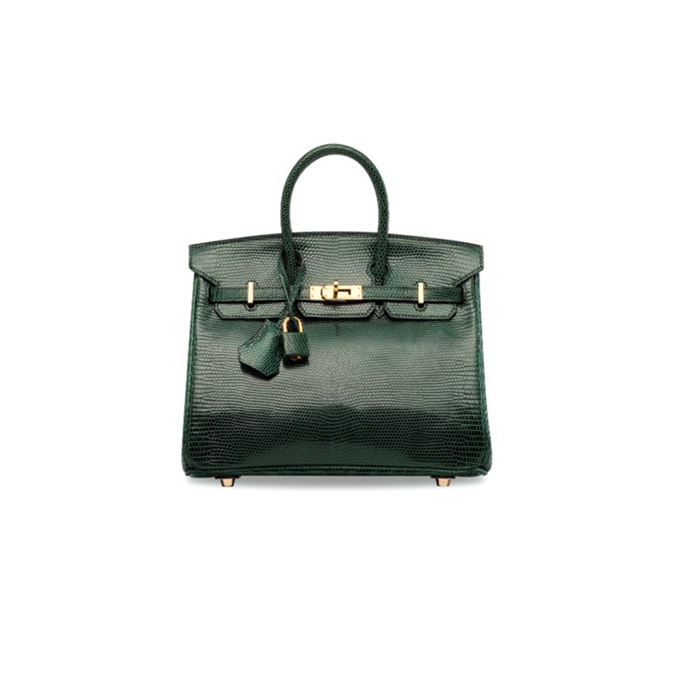 H**mes master birkin 20 lizard leather cypress green gold buckle h028367ca33 (20*16*11cm)